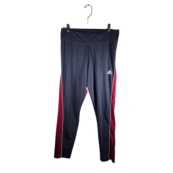 adidas Women's Sportswear Collegiate‎ Leggings Size Large Blue Red - Picture 1 of 5